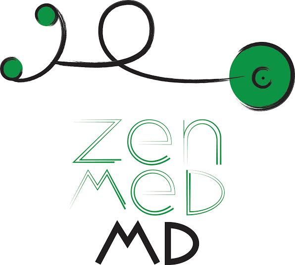 Zen Med MD logo with green stethoscope